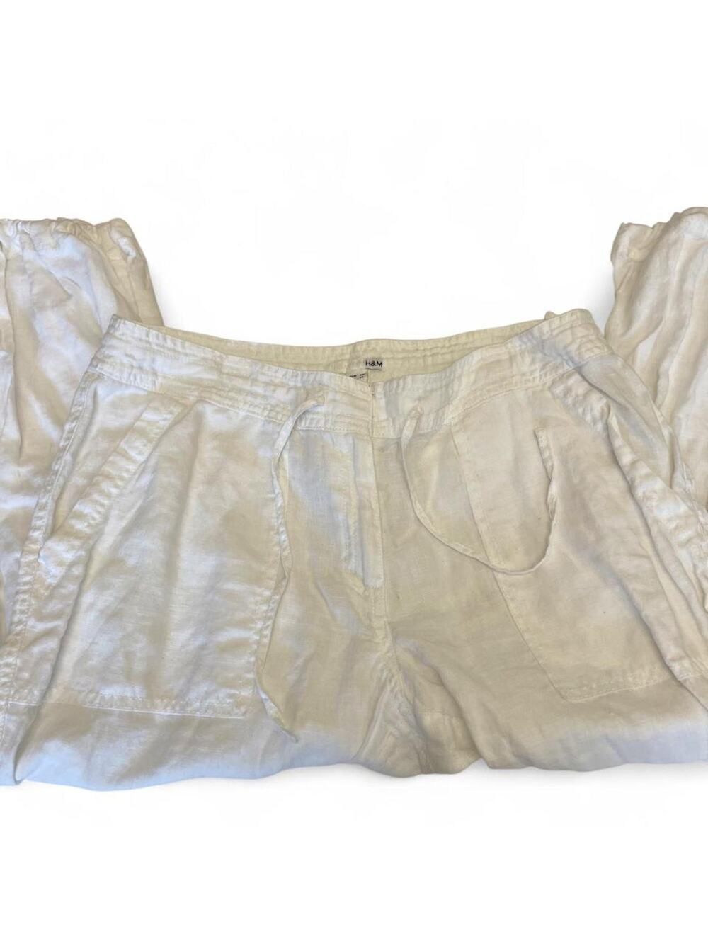 Hm white linen pants size